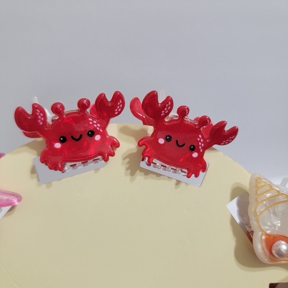 Piper K Ocean Sea Life Mini Hair Claw Clips Dolphins Crabs Starfish Shells 10 Pc - Picture 7 of 7
